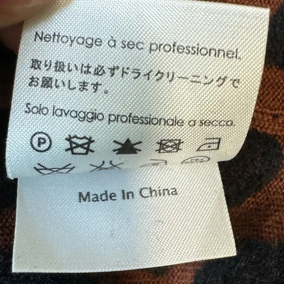 3.1 Phillip Lim Leopard Print Gray Merino Zip Cardigan Size S - Picture 12 of 12